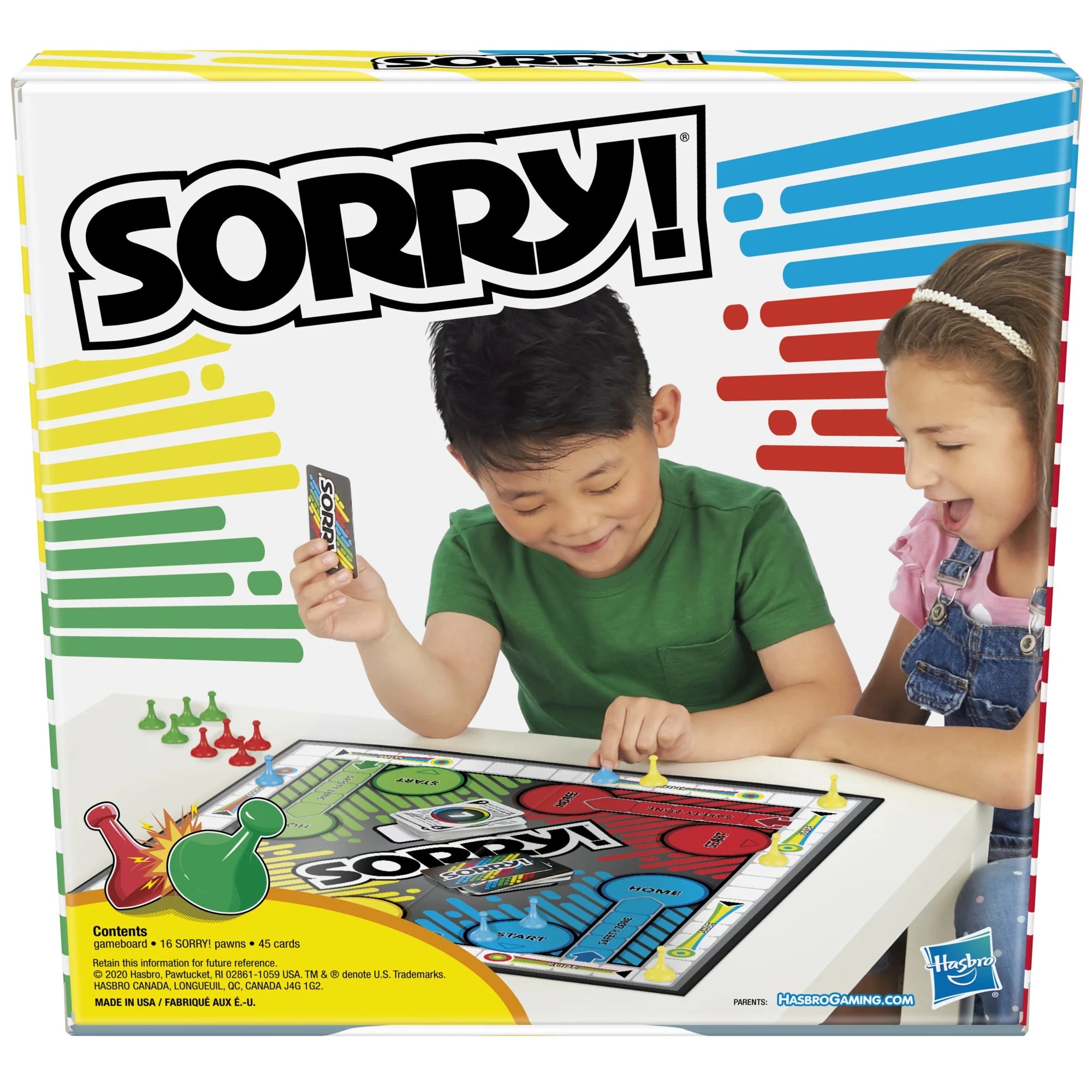 Sorry! Kids Board Game, Family Board Games for Kids, 2 to 4 Players, Ages 6+