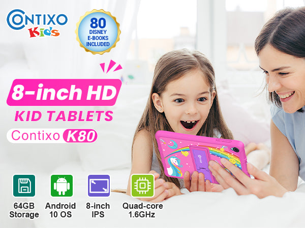 8-Inch Kids Educational Tablet - 2GB + 64GB