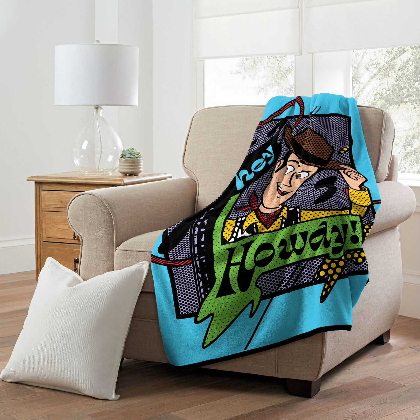 Toy Story "Pop Art Woody" Micro Raschel Throw Blanket!