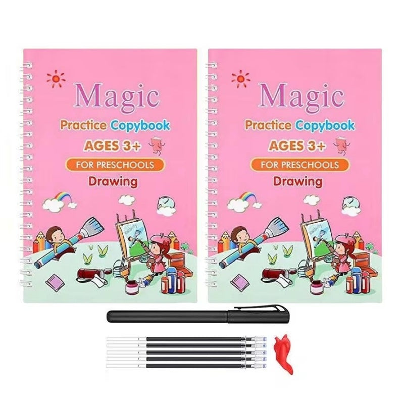 Early Education Magic Copybook Reusable Handwriting Practice  Kids Drawing Ink Workbook Children Pen Control Training Writing Drawing Educational Toy