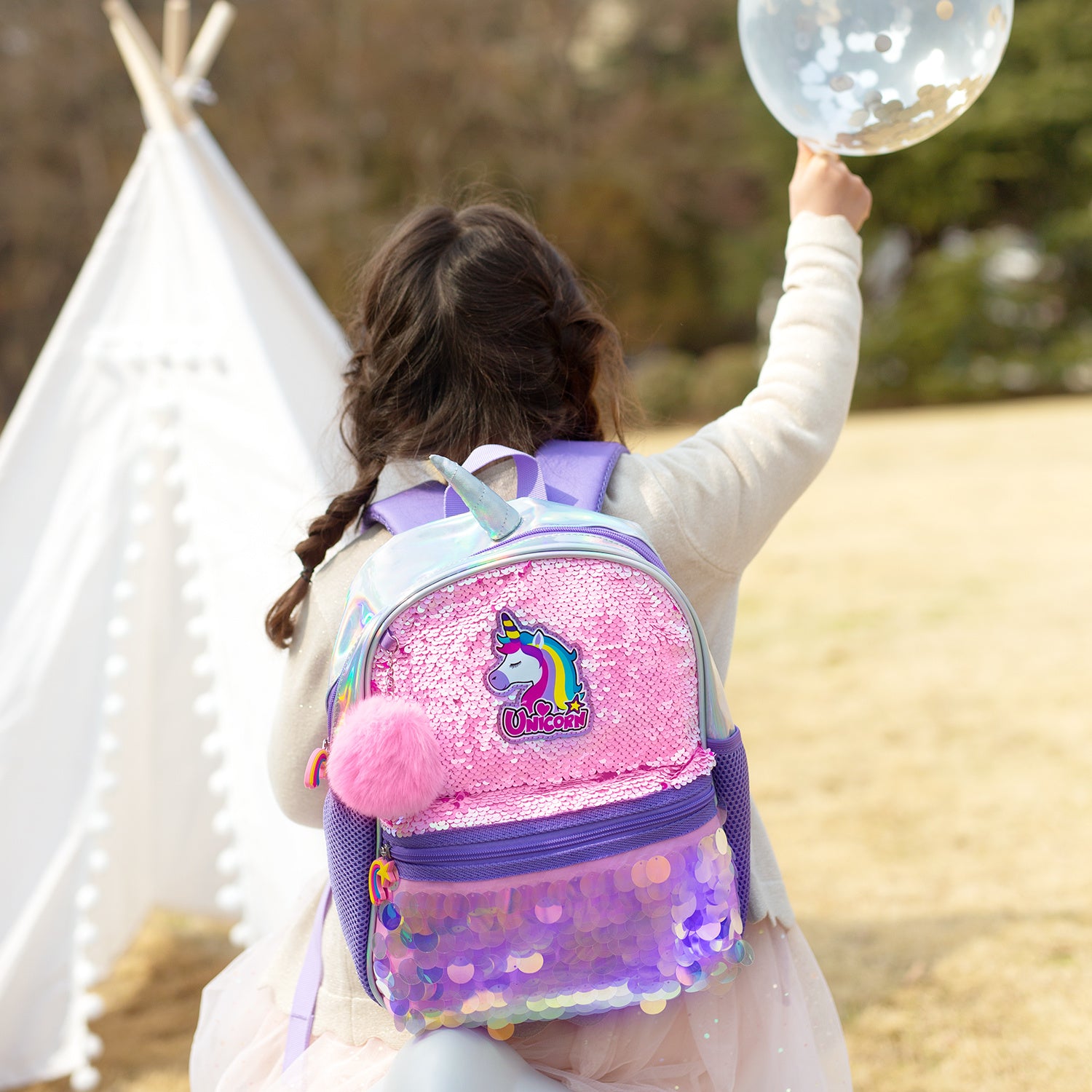 Girls Unicorn Backpacks Preschool Girls Bag Sequins School Bag