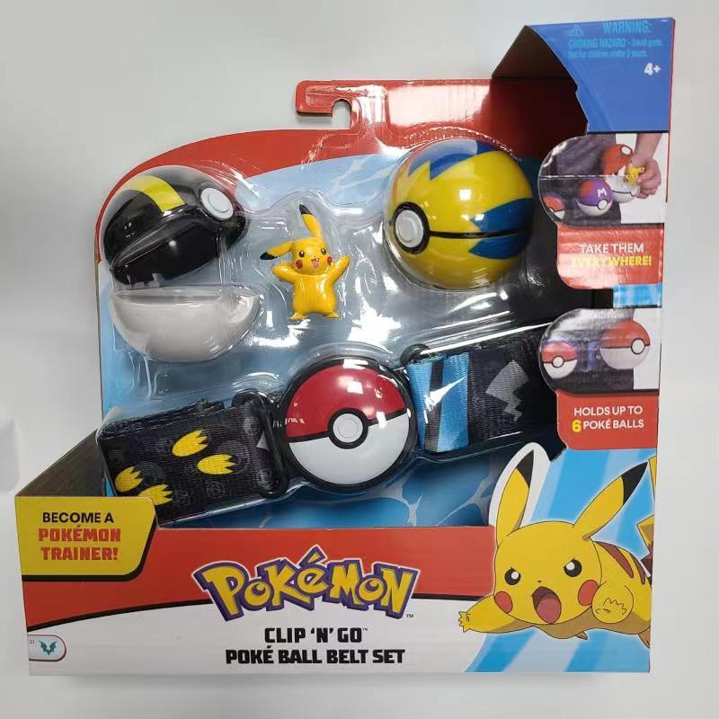 Pokemon Pokeball Belt Pikachu Pokeball Pocket Monster Deformation Model Toy