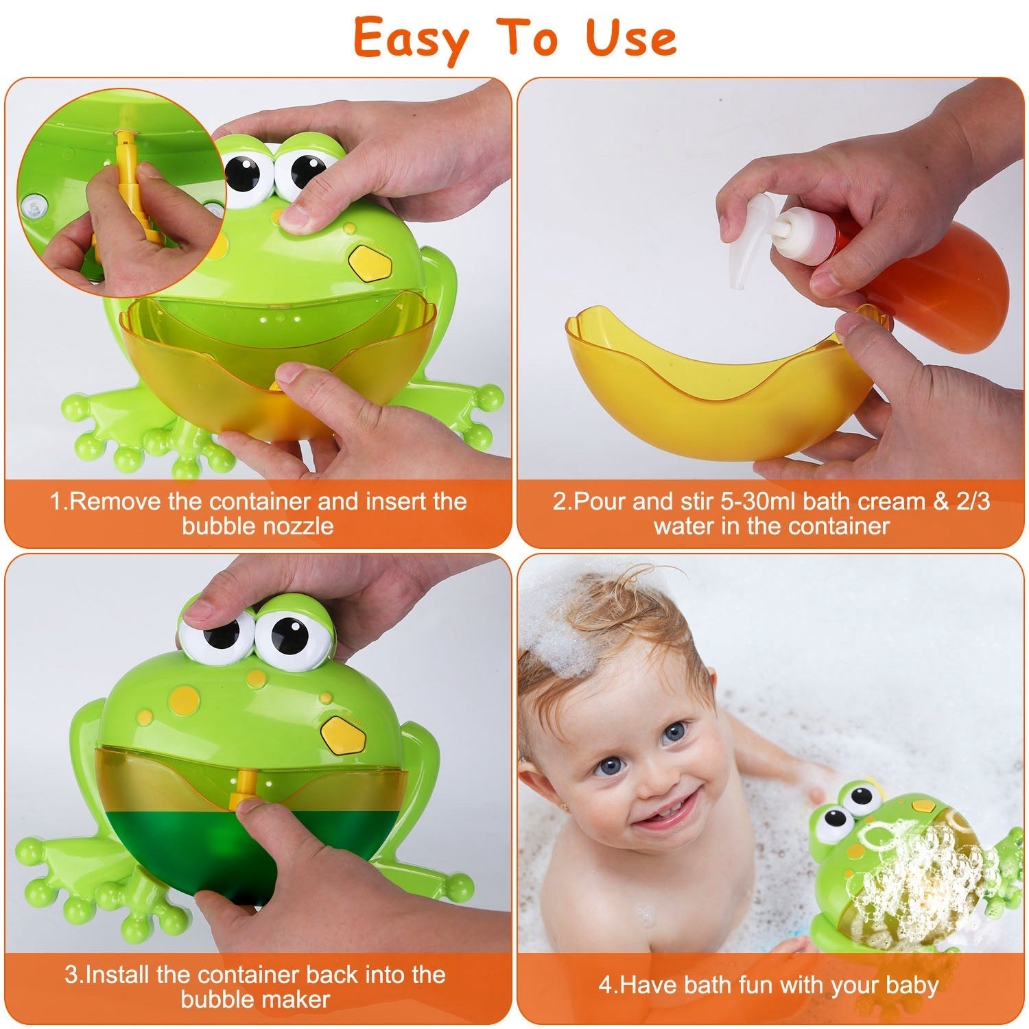 Frog Musical Bubble Bath Maker Baby Bath Toys for Bathtubs Toddler Bub Yipper Toys