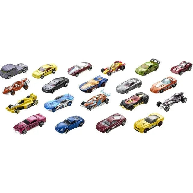 Hot Wheels Set of 20 Toy Sports & Race Cars in 1:64 Scale, Collectible Vehicles (Styles May Vary)